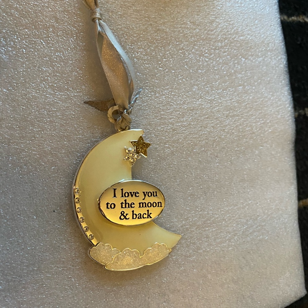 Harvey Lewis I love You to the Moon & Back Ornament with Crystals from Swarovski